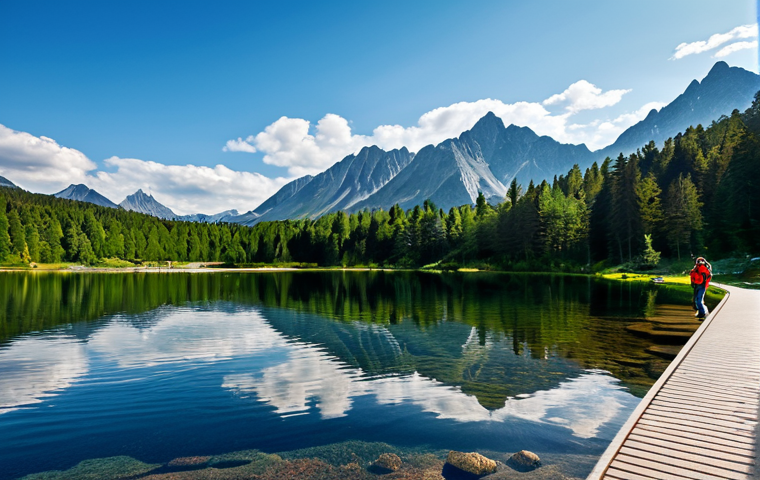 슬로바키아 하이 타트라 국립공원 - Strbske Pleso Lake Scene**

"A picturesque view of Strbske Pleso lake in the High Tatras, Slovakia, ...