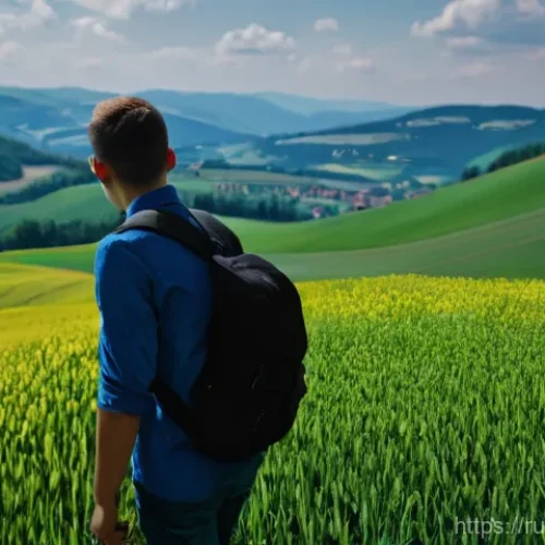 Home 18 야로슬라프 하쉭 작가와 슬로바키아 영향 - Image Prompt 1: Young Jaroslav Hašek's Slovak Journey**